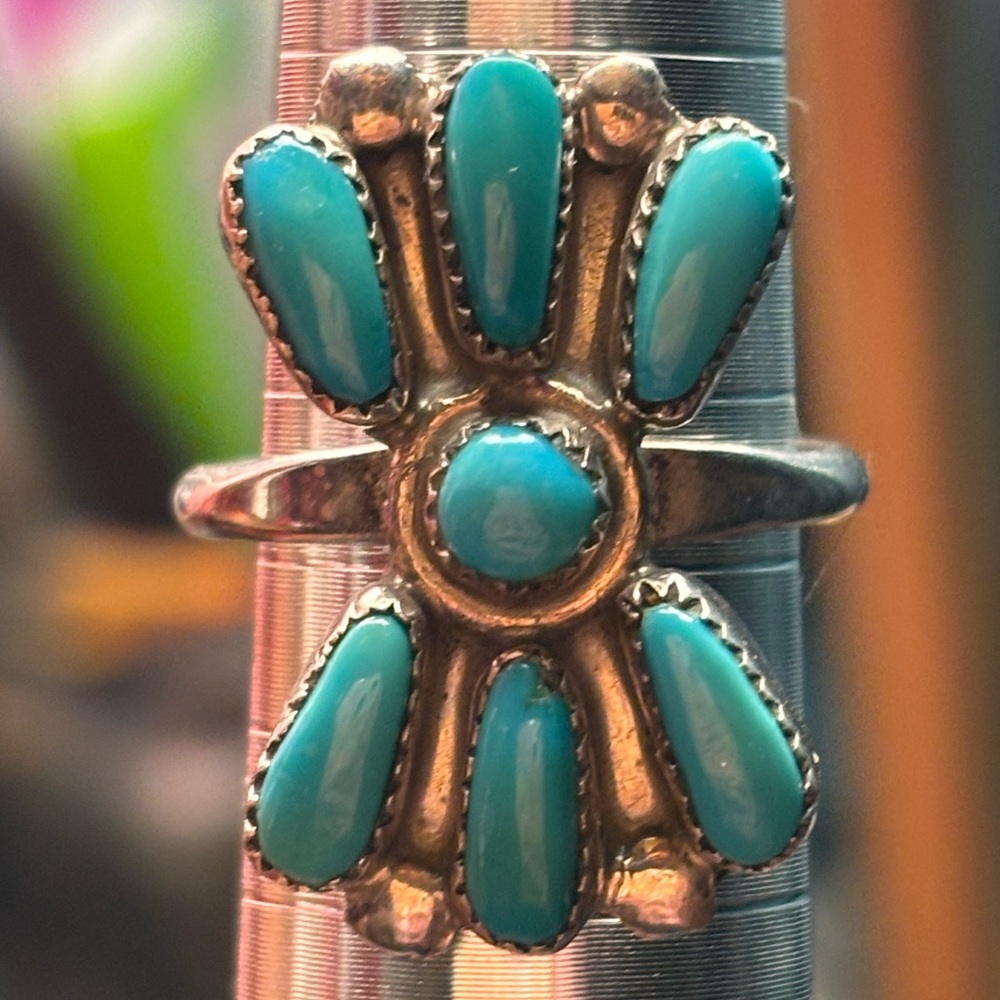 Vintage Navajo Turquoise Silver Ring
